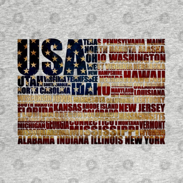 USA and its states in Stars and Stripes by pASob